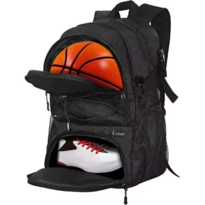 Large Duffel Basketball Bag Ball Holder Compartment Zipper Closure Outdoor Fashion Gym Bag Football Backpack
