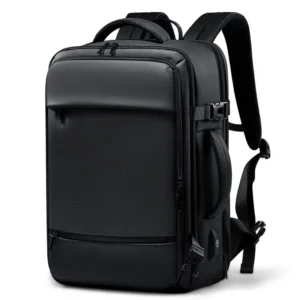 Expandable Anti-theft USB Charging Laptop Bag for Men Travel Waterproof Leather Laptop Backpack