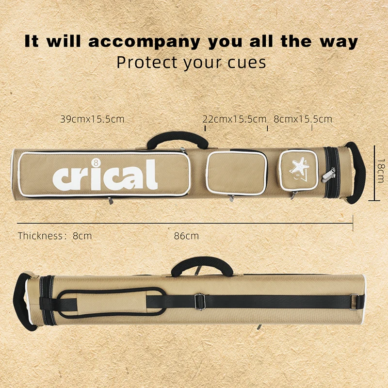CRICAL Billiard Cue Case 6 Holes 2 Butts 4 Shafts High Capacity Oxford Canvas Bag Cue Case - Image 6