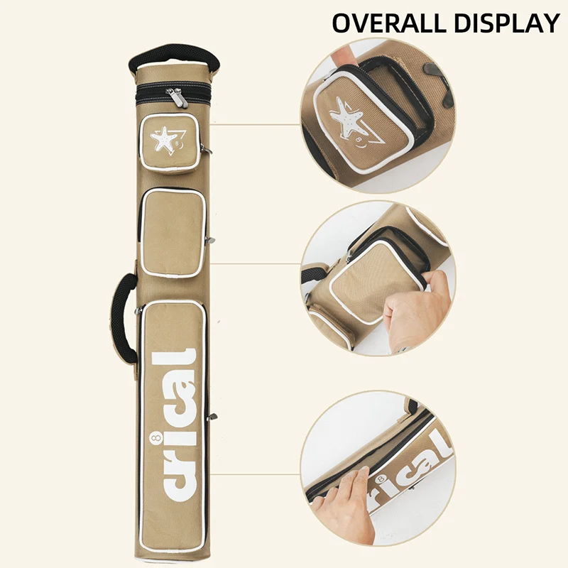 CRICAL Billiard Cue Case 6 Holes 2 Butts 4 Shafts High Capacity Oxford Canvas Bag Cue Case - Image 3