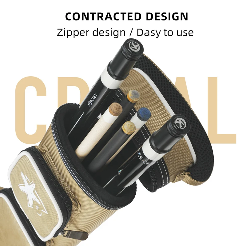 CRICAL Billiard Cue Case 6 Holes 2 Butts 4 Shafts High Capacity Oxford Canvas Bag Cue Case - Image 4