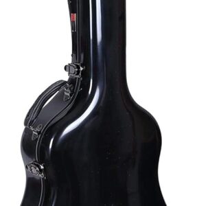 Crossrock Dreadnought Acoustic Guitar Case â€“ Fits 40"/41" Guitars | Fiberglass Shell, Plush Interior, TSA Lock-Black(CRF2021DBK)